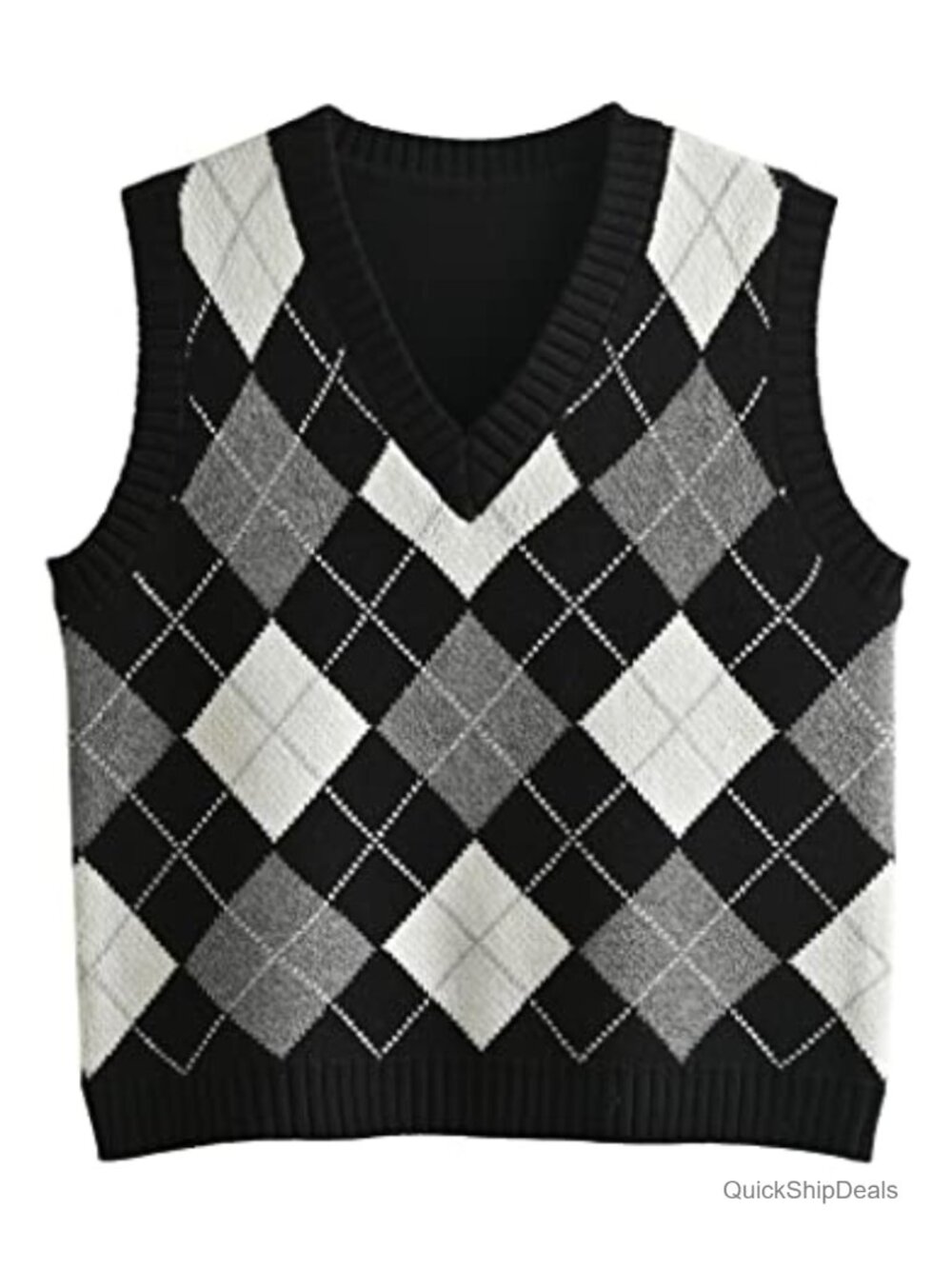 Sleeveless Knitted Sweater Vest Preppy Style Crop Tank Top